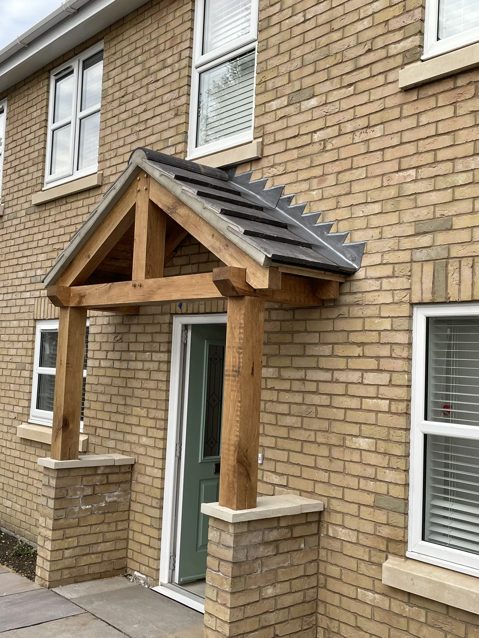 Bespoke oak porch built by Ablewood