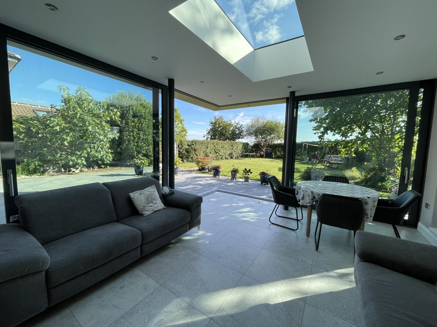 Glazed rear extension with roof lantern by Ablewood
