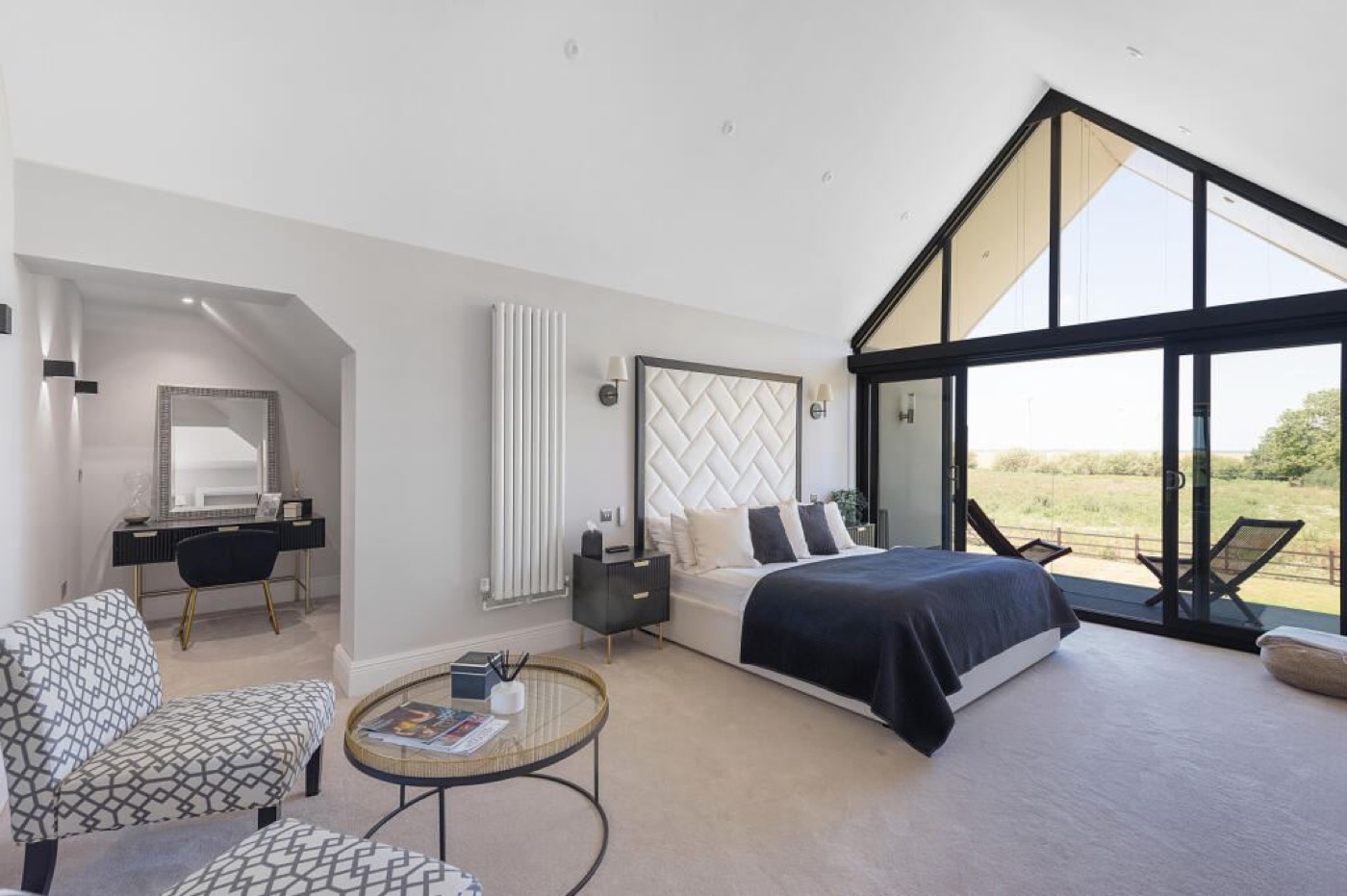 Bedroom with glazed gable in an Ablewood new build