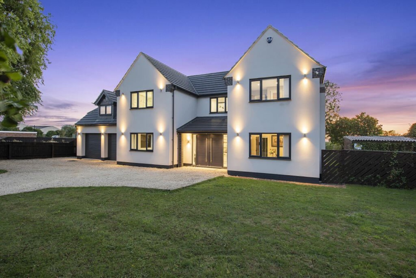 Completed Ablewood new build at dusk